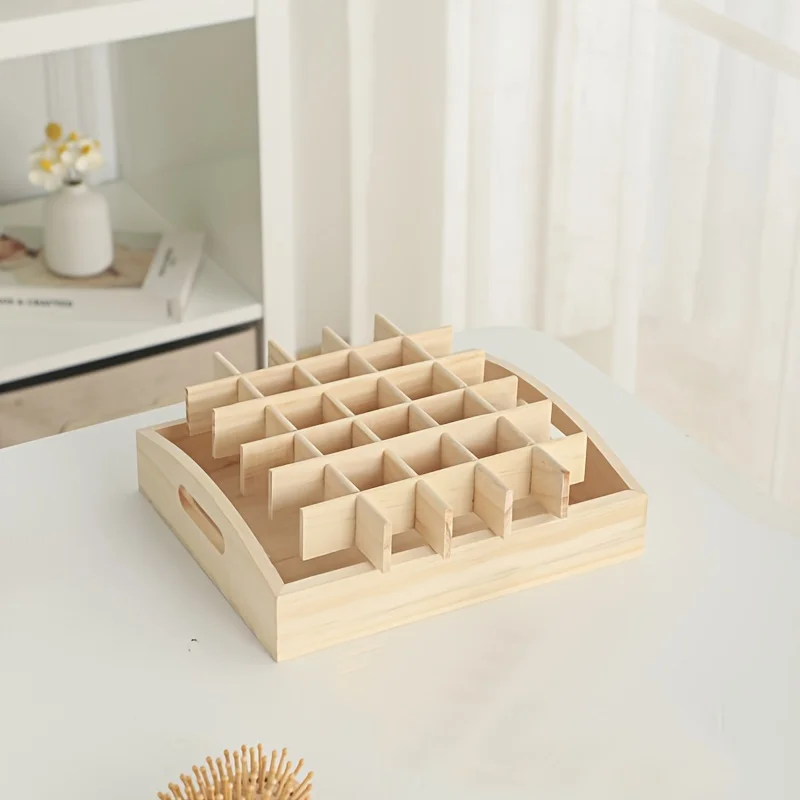 Storage Box 30-cell essential oil storage box Pine storage box High-end small wooden Portable essential oil
