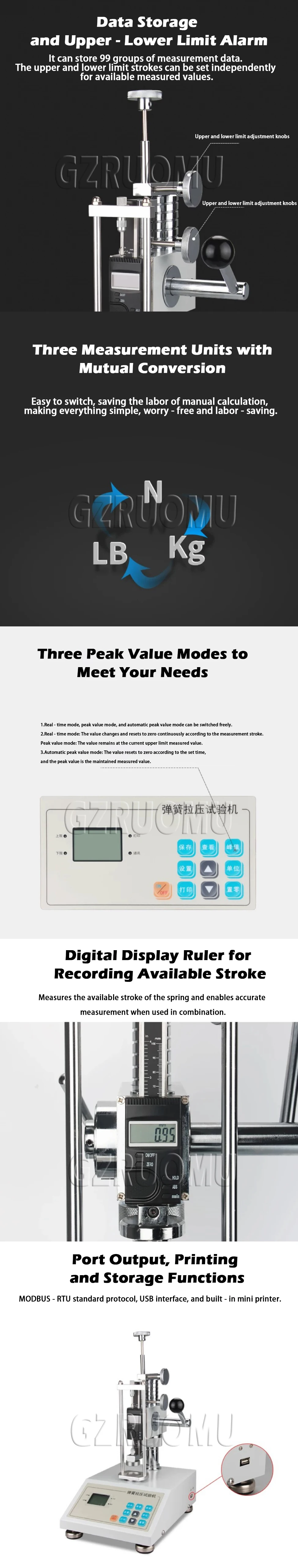 10-30N Tensile Compression Testing Machine Test Bench Digital Display Push-pull