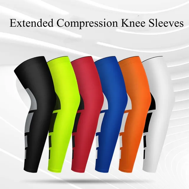 1/2pcs Leg Compression Sleeve Men Women Basketball Running Knee Brace Sleeve Legging Breathable Elastic Cycling Leg Warmers 2