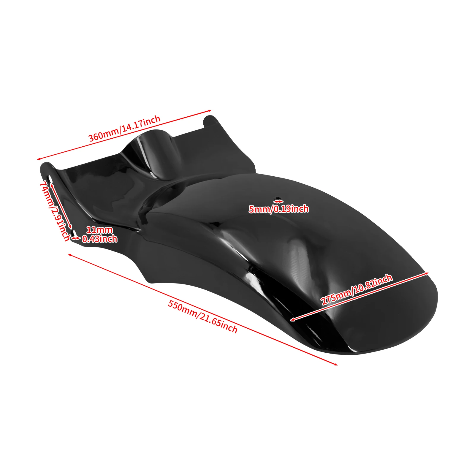SIKUAI - Parafanghi posteriore in pelle per moto, con rivetti neri, stile per Harley Davidson, Dyna Fat Bob, Low Rider, Street Bob, Super Glide, Wide Glide EFI FXDB FXD