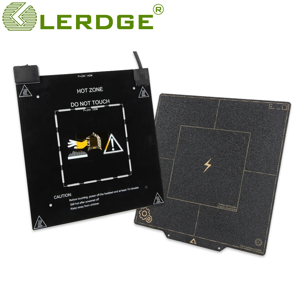 Lerdge 235*235Mm Zonal Hot Bed Double-Side Strutturato Pei Base Magnetica 20V Zona Interruttore Di Riscaldamento Controllo Heatbed Per Ender Serie 3