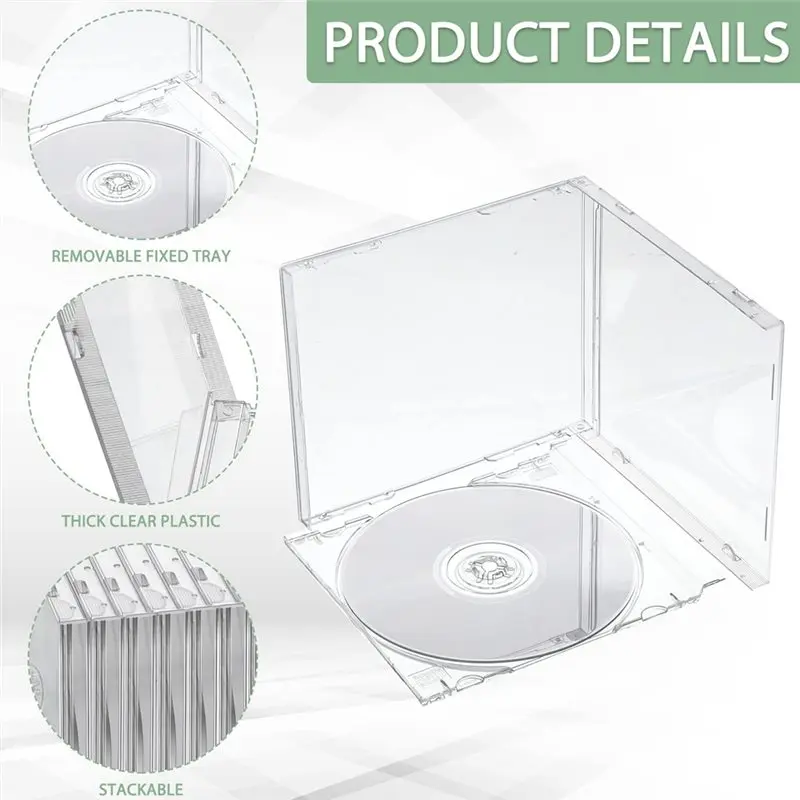 【HOT A69Z】교체용 10.4mm CD 보석 케이스-표준 크기 투명 싱글 디스크 케이스 20개 DVD 커버 보호 장치 보호