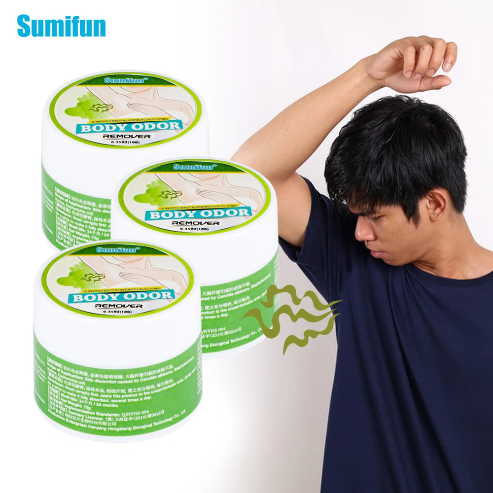 

1/2/3Pcs Sumifun Body Odor Removal Cream Remove Bromhidrosis Armpit Sweat Smells Deodorant Ointment Fresh Air Medical Plaster