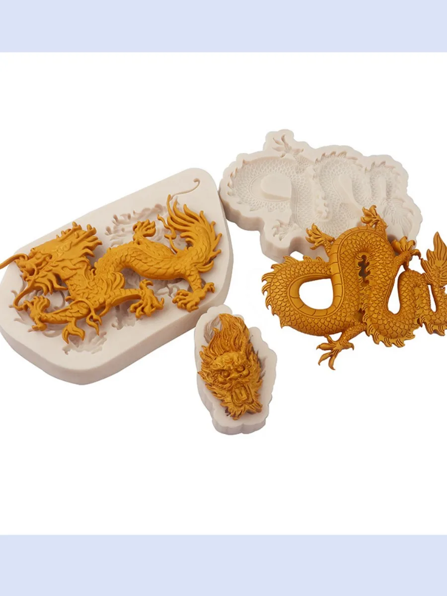 3D Dragon Relief Pattern Silicone Mold Fondant Candle Resin Aroma Stone Ornaments Soap Mould For Pastry Cupcake Decorating silicone soap molds,epoxy resin molds