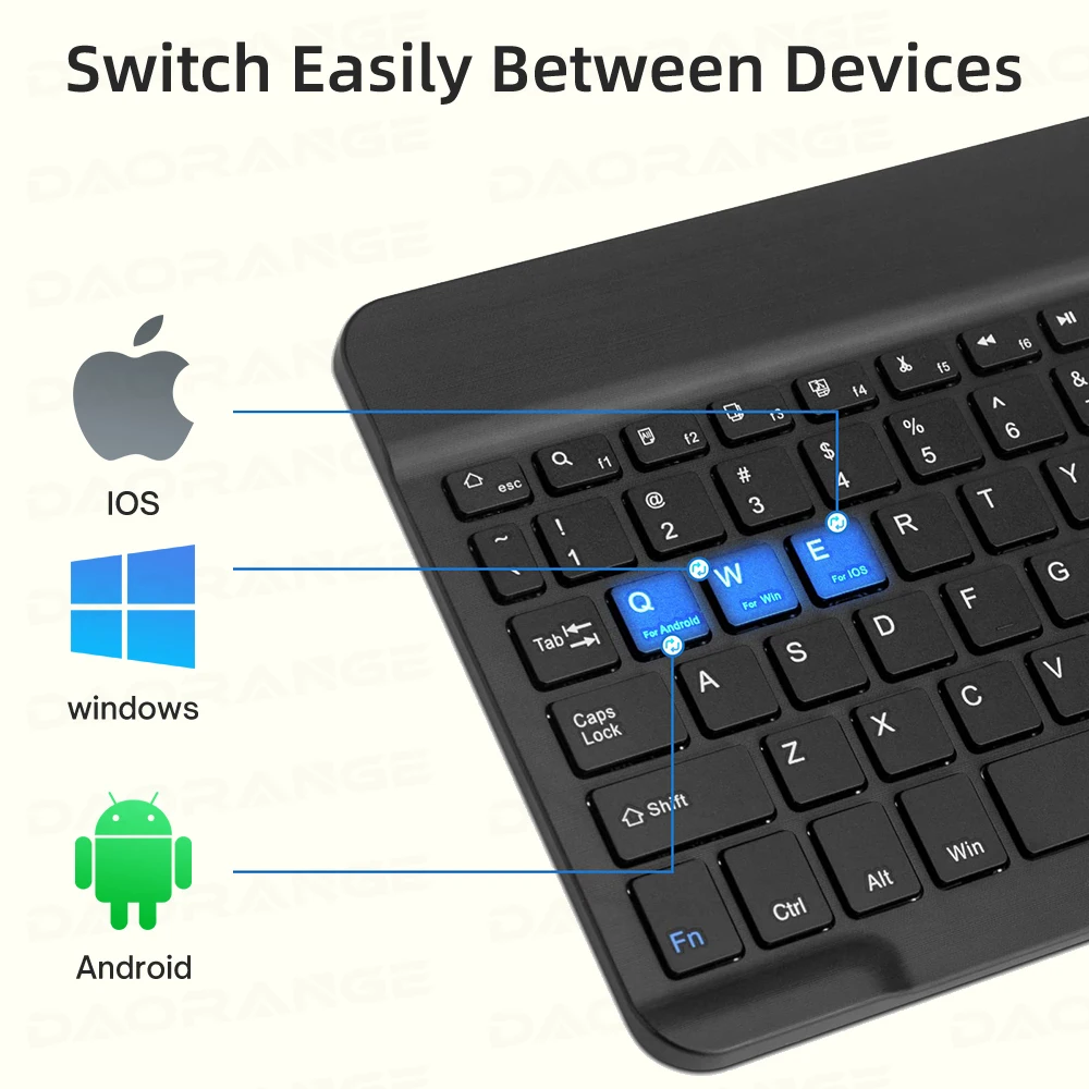 Tastiera Bluetooth Wireless da 10 pollici per Tablet iPad iPhone Keycaps in gomma  tastiera ricaricabile per Smartphone Android iOS Windows - AliExpress