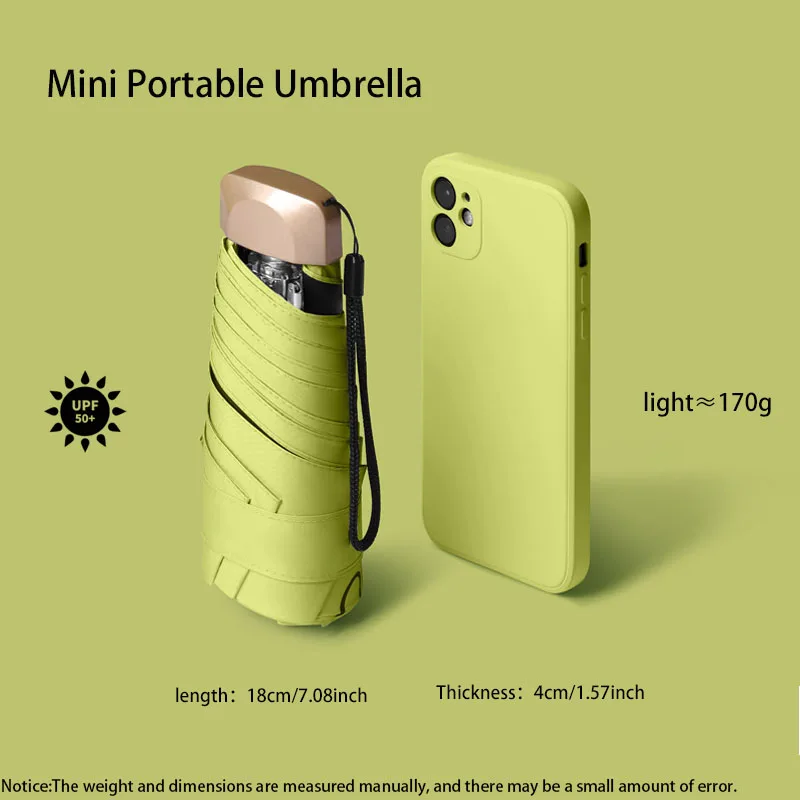 Outdoor Mini Sun Umbrella UV Protection Ultralight Folding Five-fold Umbrella Sunshade