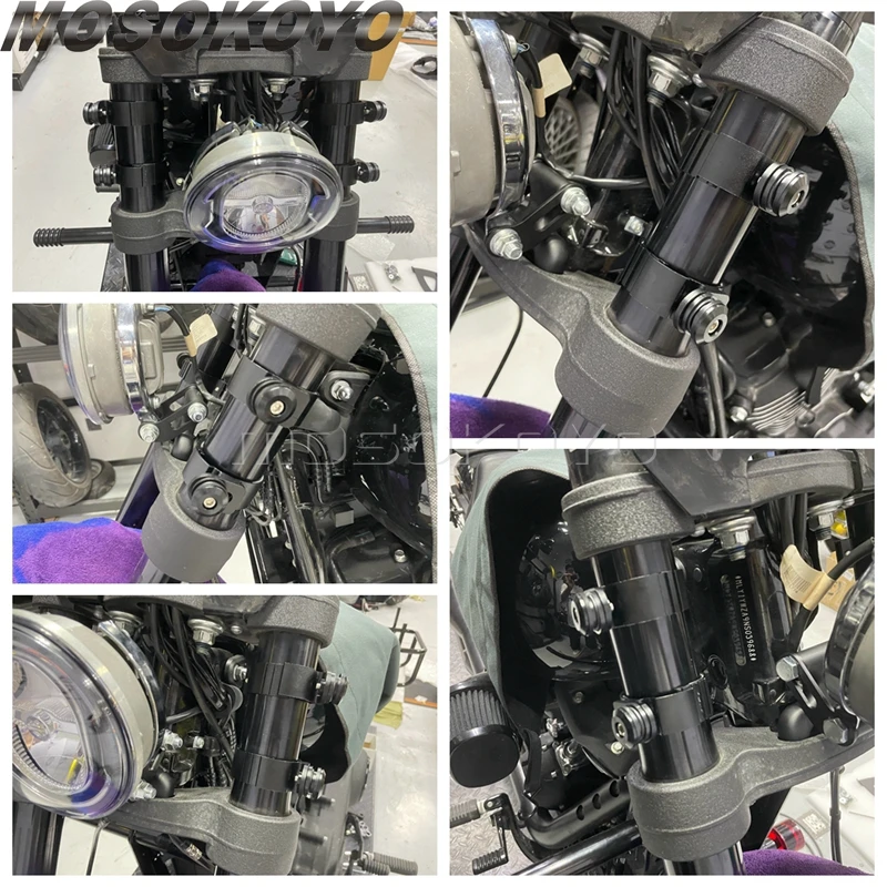 Motorcycle Headlight Fairing 35-55mm Forks 39mm 41 45mm 49mm Fork Clamp Mount motorcycle accessories motorcycle fairing For Harley Sportster Dyna XL 883 1200 XL883 48 72