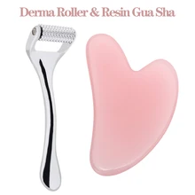 

Derma Roller for Face Zinc Alloy Anti Wrinkle Facial Massage Microneedling Resin Gua Sha Board Skin Care Tightening Massager