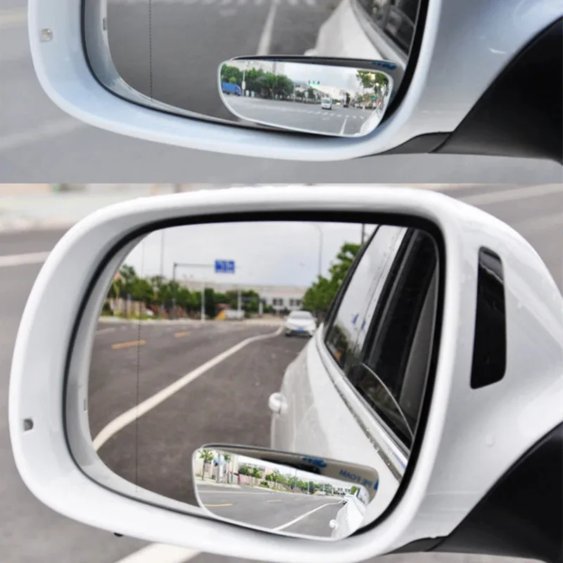 Car Arc Wide-angle Rearview Mirror Clear Slim Blind Spot Reversing Glass Convex Rear View Mirror Parking 2Pcs
