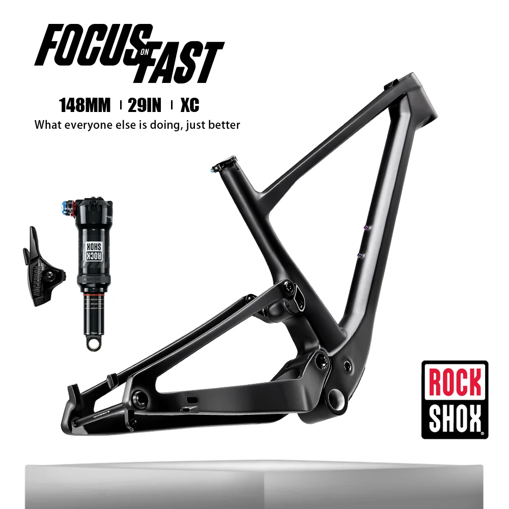 2023 Lexon New 29 Full Suspension Carbon MTB Frame Boost 148mm Integrated Trunnion Shock XC