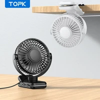 TOPK Mini Portable Clip on Fan,USB Desk Fan,3 Speeds Quiet Wind 720° Rotate Personal Electric Fan,Standing Fans for Room Home 1