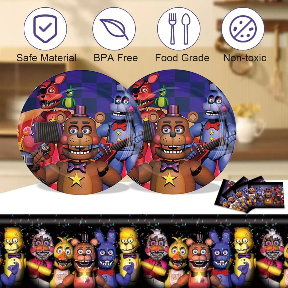 fnaf-five-nights-freddyed-birthday-party-decorations-disposable-tableware-cup-plate-napkin-banner-for-kids-baby-shower-supplies-aliexpress