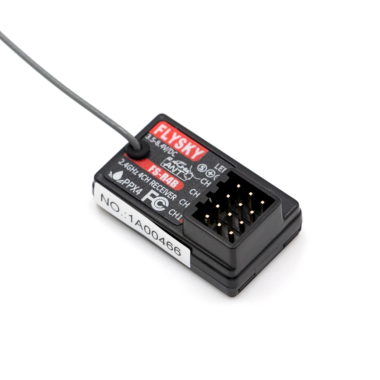 Boîtier du récepteur FS-R4B avec antenne et fils de servo, idéal pour voiture RC