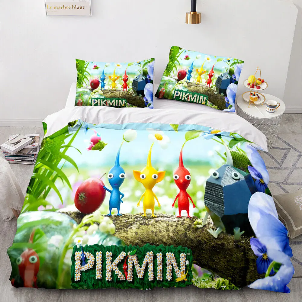 Game PIKMIN Bedding Sets Hocotate Olimar Comforter Quilt Bed Cover Duvet Cover Pillow Case 2-3 Pieces Sets Kids Adult Size 4