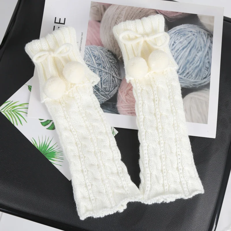 Soft Knitted Toddler Leg Covers Baby Cute Calf Leg Warmers for Kids Girls Fashion Children Pile Sock Winter Lolita Knee Socks