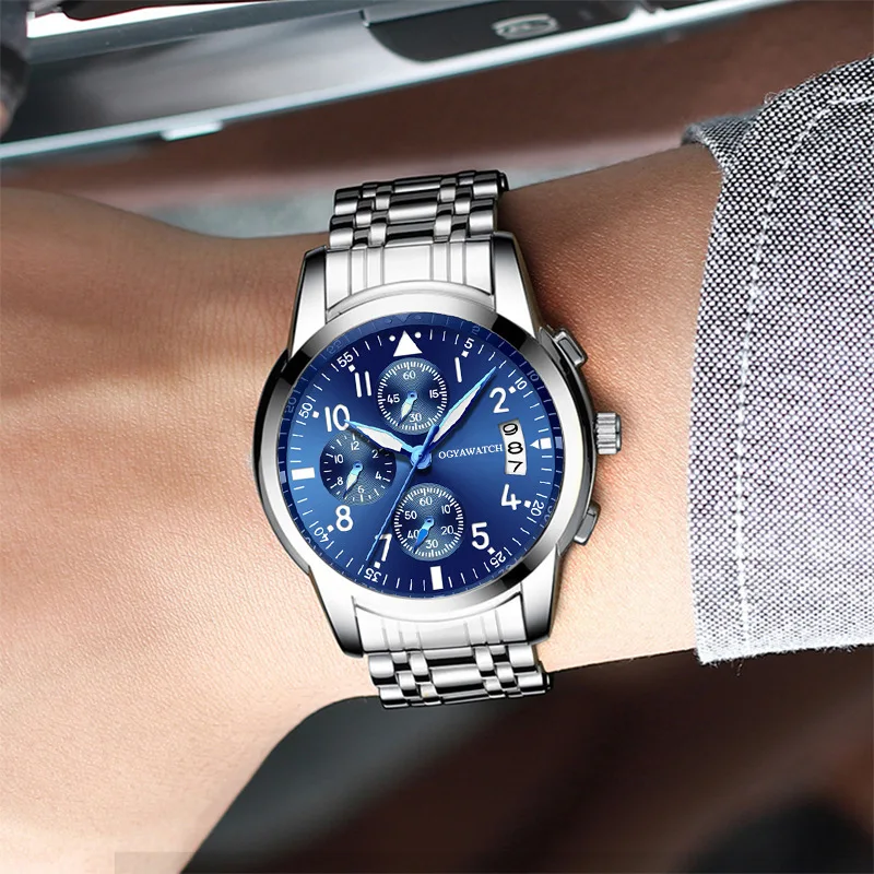 

New Business Watch Male Clock Retro Design Steel Band Relogio Alloy Quartz Wristwatch Luxury Men's Watches Saat Classic Clock