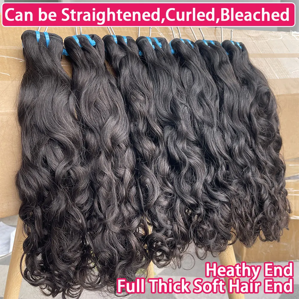 18A Water Wave Vietnamese 100% Human Hair Bundles #1B Natural Black Curly Unprocessed Raw Virgin Hair Weave Extensions For Women 5