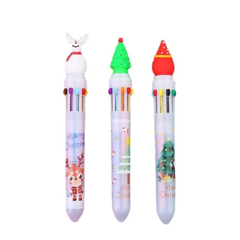

Christmas Snowman Reindeer Tree Santa Ballpoint Pen Multicolor for Kids Girl 5X Dropship