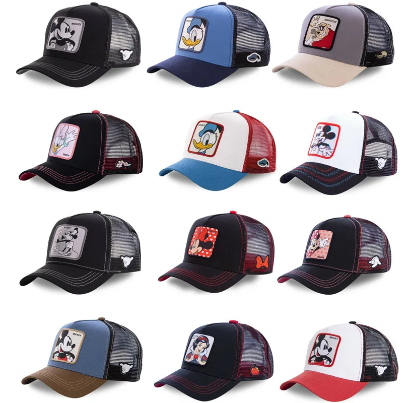 

Disney High Version Mickey Donald Duck Cartoon Net Cap Cartoon Net Cap Men's and Women's Baseball Cap Hip Hop Fashion