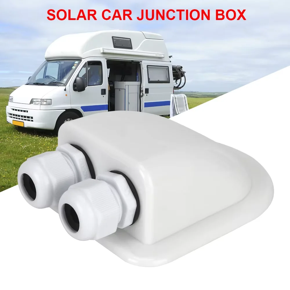 Single/Double Wire Caravan Junction Box Solar Panel Roof Wire Entry Cable Connector Holder Entry Gland Box Yacht Car Accessories