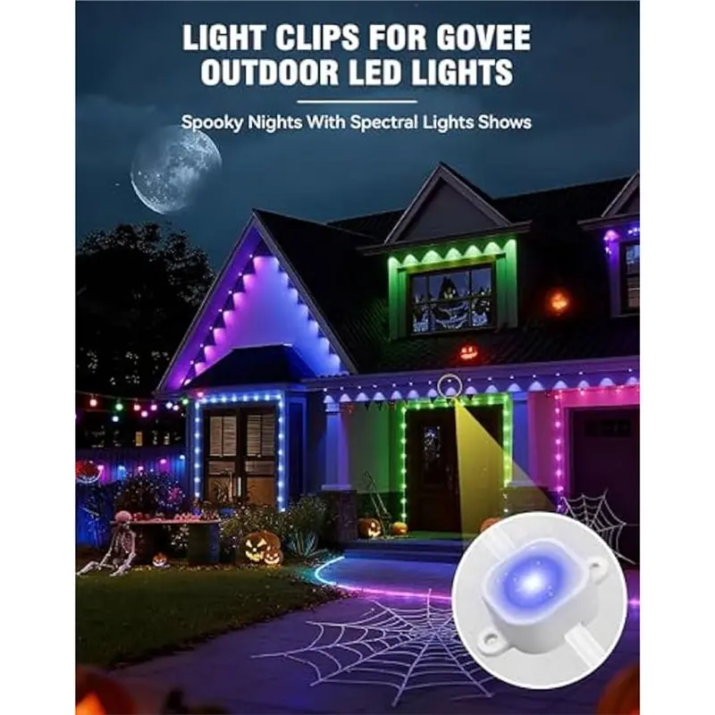Govee H706용 NOCM 125PCS 장착 브래킷, 실외 LED 조명 H706용 브래킷 클립, 소핏, 처마용 설치 브래킷