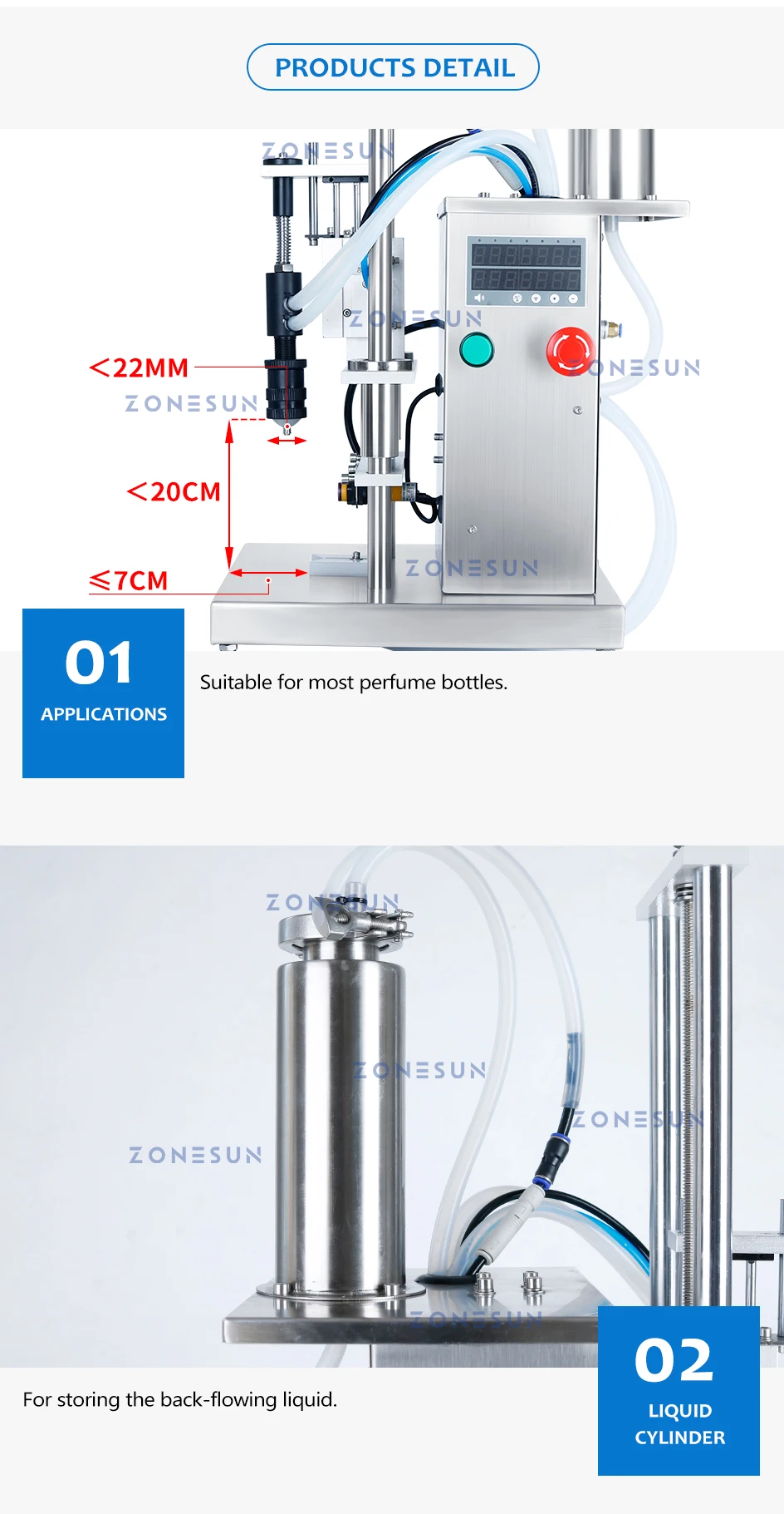 ZONESUN Digital Control Vacuum Perfume Filling Machine ZS-YTZL500S