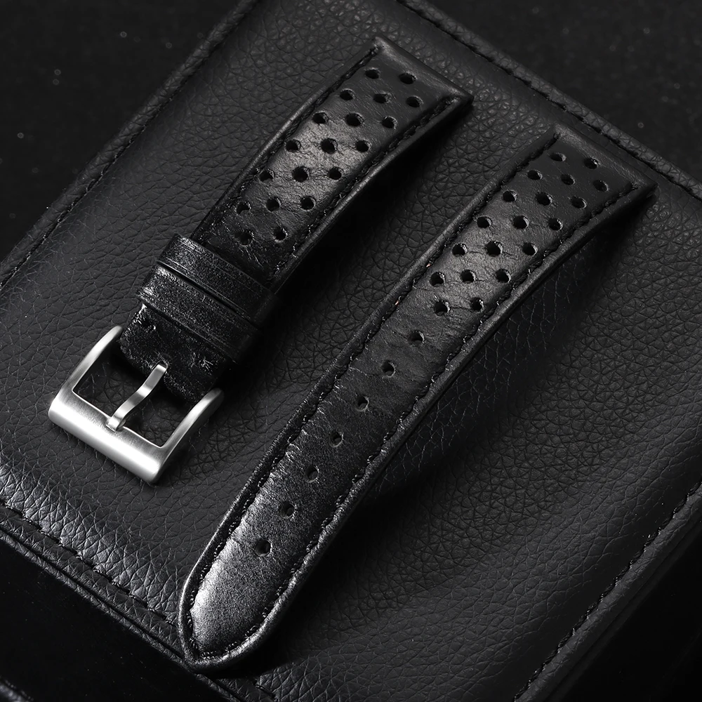 Genuine Cowhide Leather Retro Watch Strap - Elegant Sport Band, Multiple Sizes Available
