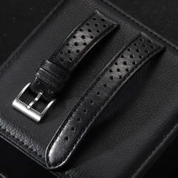 Genuine Cowhide Leather Retro Watch Strap - Elegant Sport Band, Multiple Sizes Available for 22mm (Black)