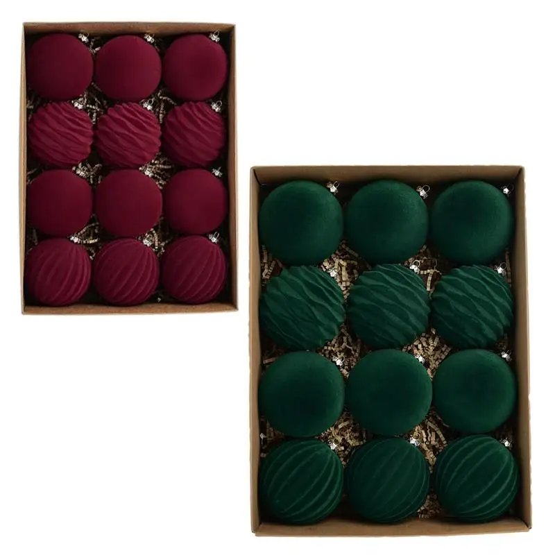 30 Bolas De Navidad Colgantes - Rojo, Verde Y Blanco, 6 Cm - Brillantes, Mates Y Brillos, Para Decorar árbol Y Hogar