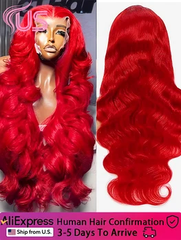 Hot Red 13x6 Hd Lace Frontal Human Hair Wigs Brazilian Colored Body Wave Lace Front Wig 13x4 5x5 Closure Wig For Women 1