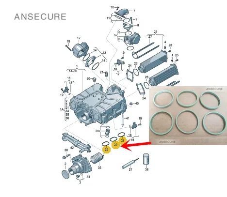 Original 3.0 Petrol Engine Charge Air Compressor Seal Gasket Set For VW Touareg 2011- 079129717D 079 129 717 D