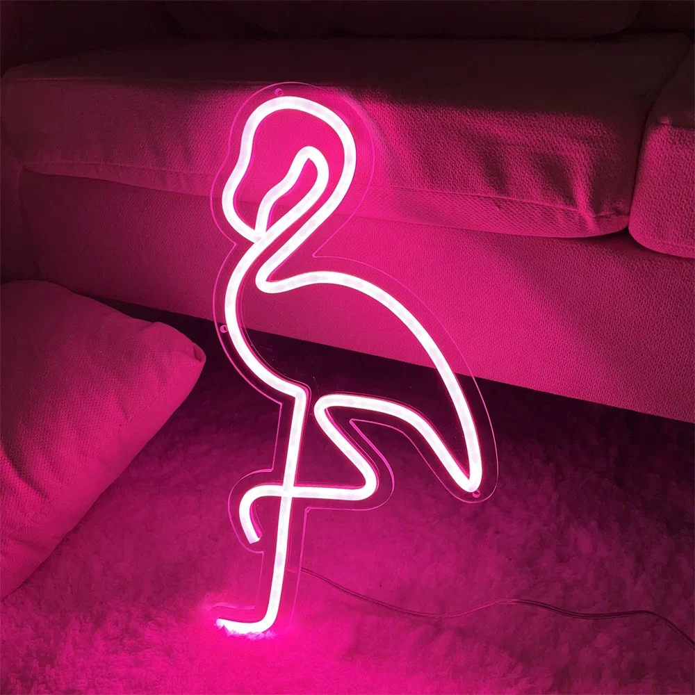 

Flamingo Neon Sign Animal Led Home Children Bedroom Game Room Decor Indoor Ins Wall Decoration Kawaii Wall Hanging Neon Light