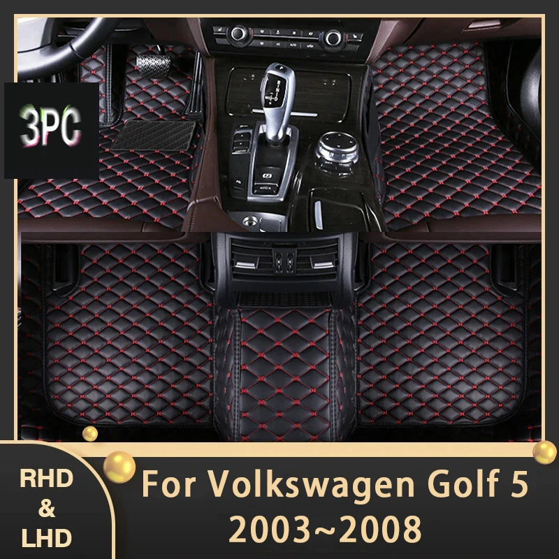 Tappetini Auto Per Vw Volkswagen Golf 5 Golf5 1K 2003 ~ 2008 Tappetini Auto Personalizzati Accessori Interni Per Tappeti In Pelle 2006 2007