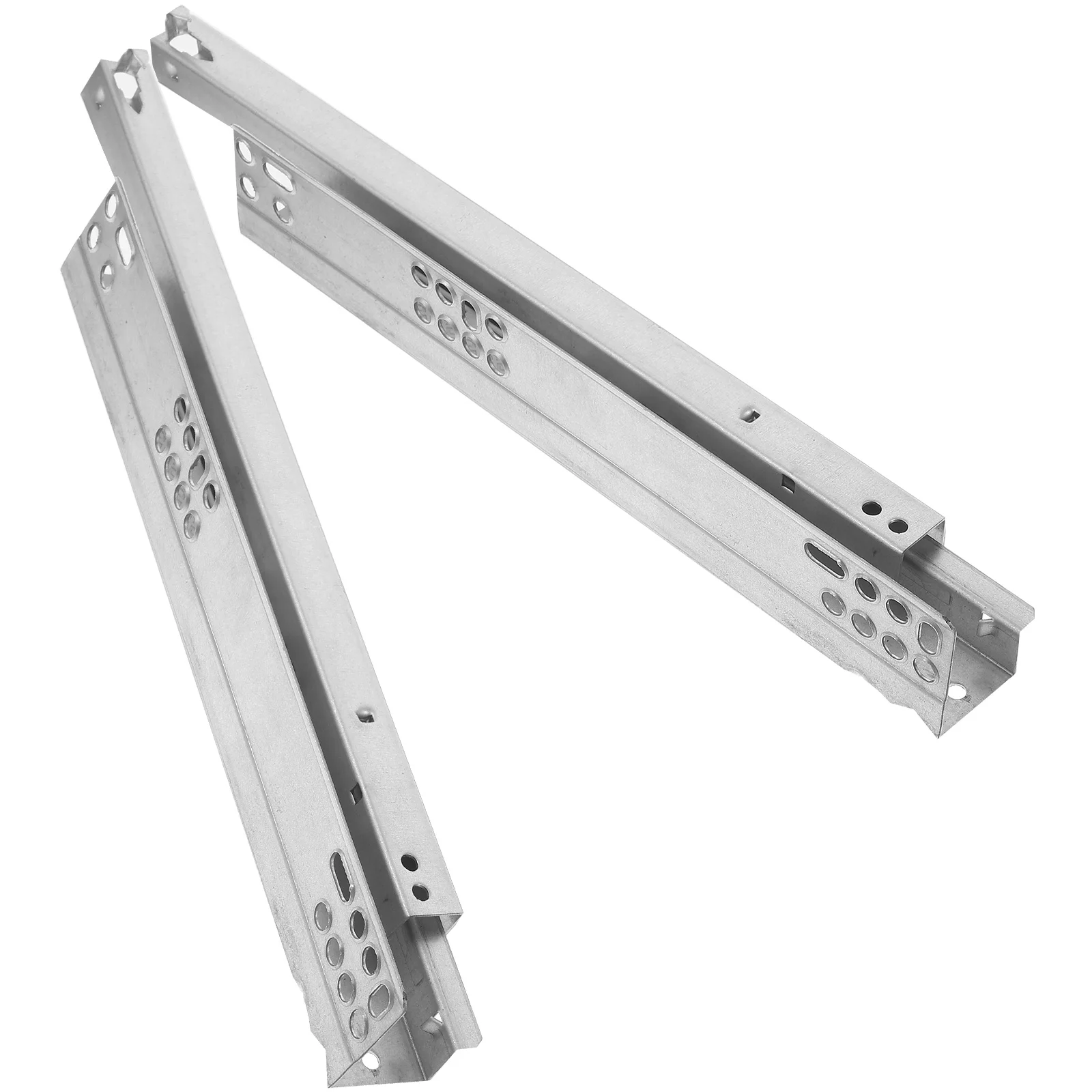 Drawer Slide Rails 2 Pcs Cold Rolled Steel Heavy Duty Silent Cabinet Slides Closet Tracks Hardware