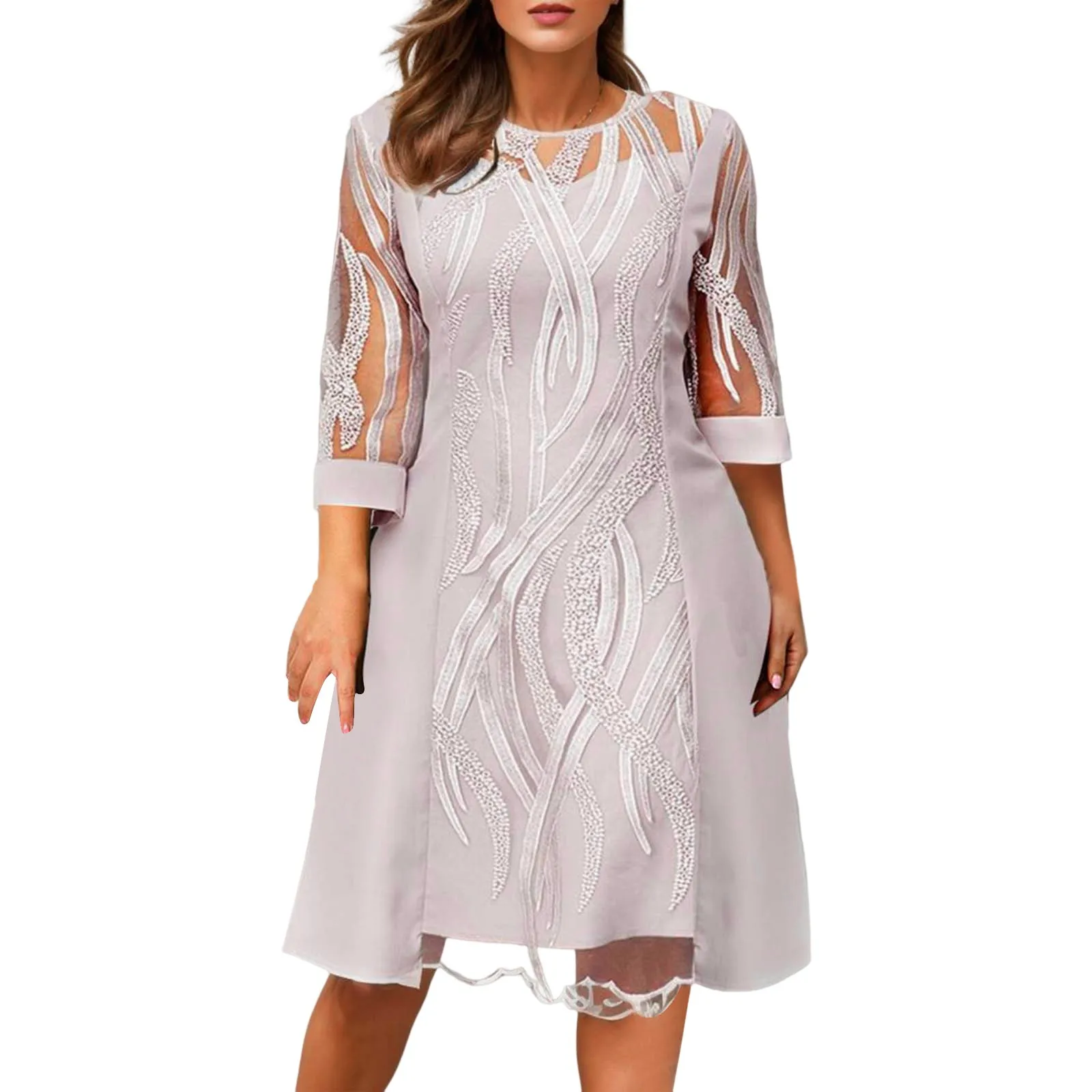 Plus-Size-5XL-Summer-Dresses-for-Wedding-Guest-Women-s-Mesh-Yarn-Half ...