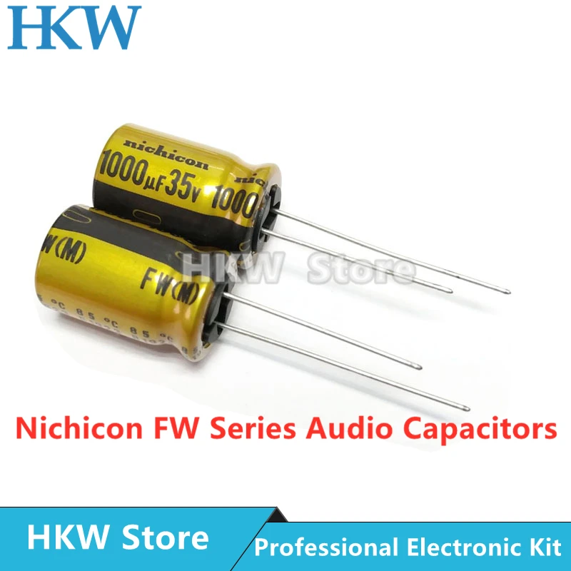 

10pcs NICHICON 1000UF 35V 12.5X20mm FW Series Electrolytic Capacitors Hi-Fi Audio Capacitor New and Original 35V1000UF 12.5*20MM