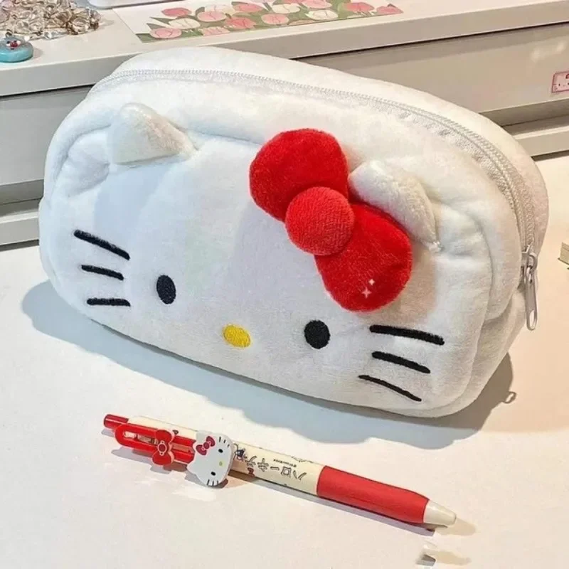 

Плюшевая сумка Hello Kitty, аниме Sanrio Cinnamoroll, косметички для хранения, Мультяшные милые карандаши Pachacco, женский подарок на день рождения