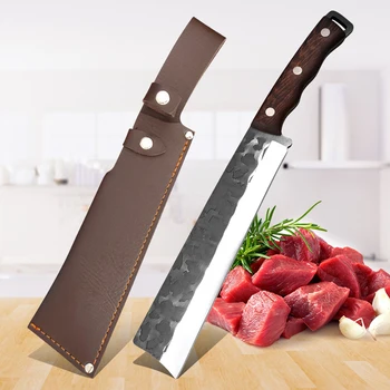 Coltello pesante Tritare osso Verdure Coltello da macellaio Schiacciare Coltello multiuso per affettare Lama per forgiatura a mano Coltelli da cucina Mannaia per chef Carne 1