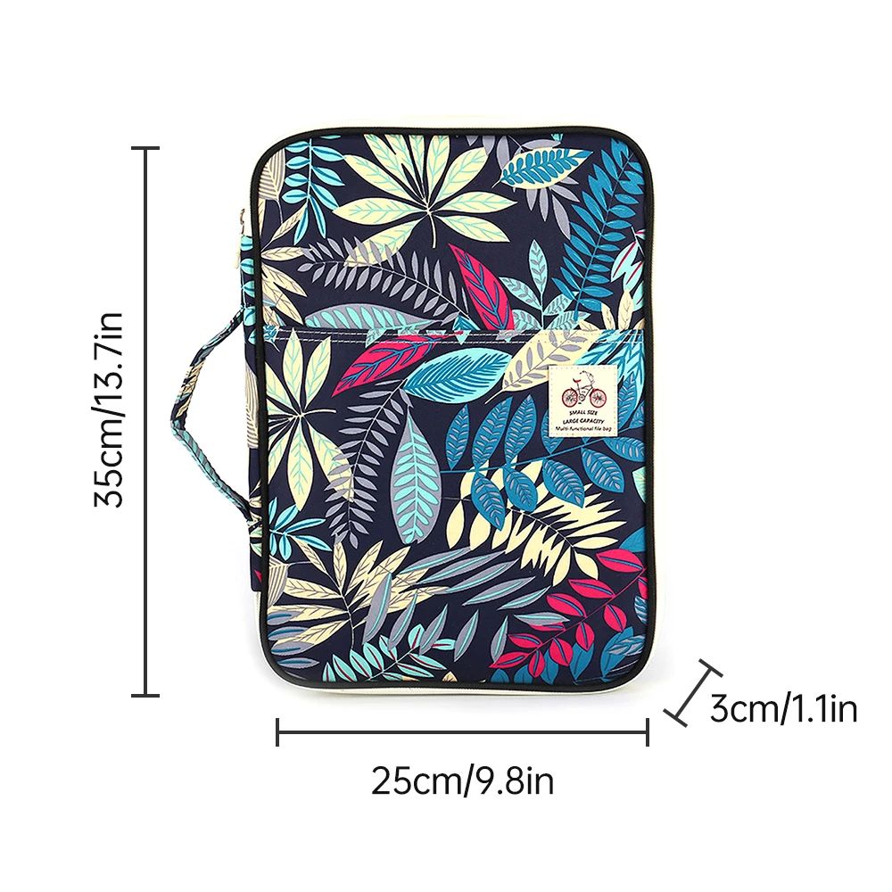 Multi-Functional A4 Document Bags Portfolio Organizer Waterproof Travel Pouch Zippered Case for Pads Notebooks Pens ID Card Gift