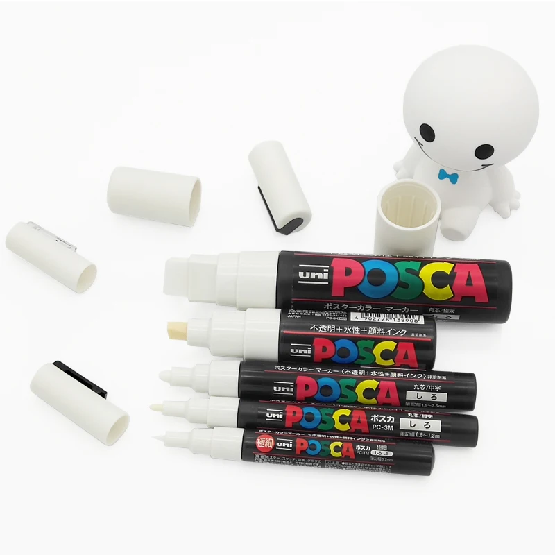 Uni Posca Paint Marker PC-3M Black, 3 Pens Pack(Japan Import)