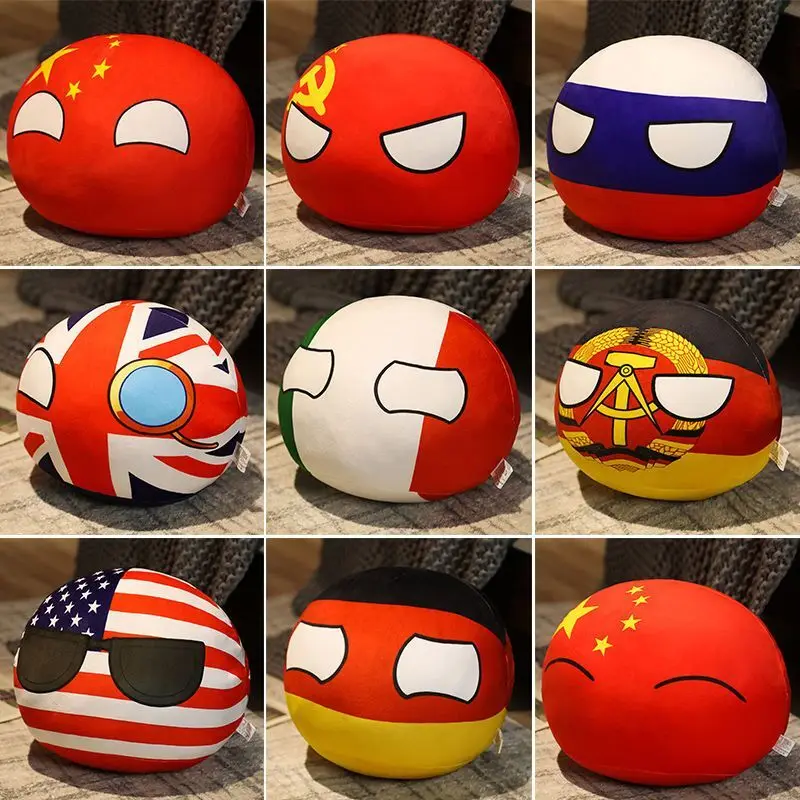 

Funny Polandball Country Ball Toy Cute Plush Pendant Plush Doll National Flag Ball USSR USA FRANCE RUSSIA UK JAPAN GERMANY ITALY
