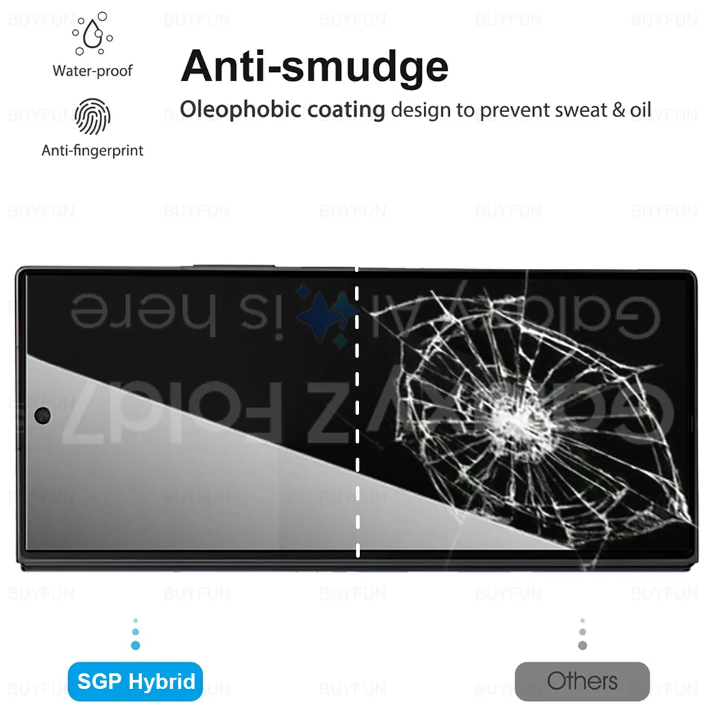 Anti-Spy Privacy Screen Protector for Foldable Phones - Tempered Glass, 4-in-1 Pack