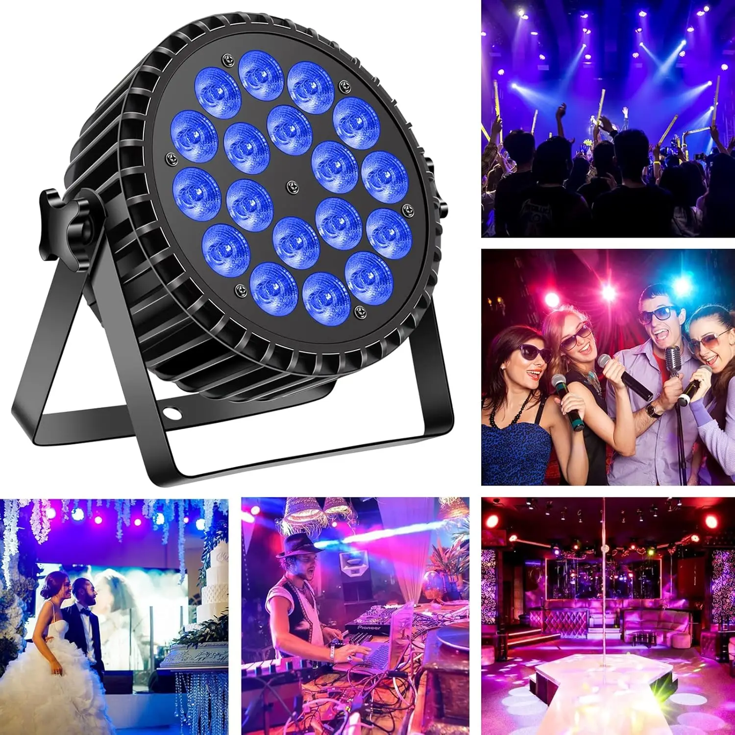 Stage Lights, U`King 180W 4-in-1 Stage Lighting Effect by and Sound Activated Control Wash