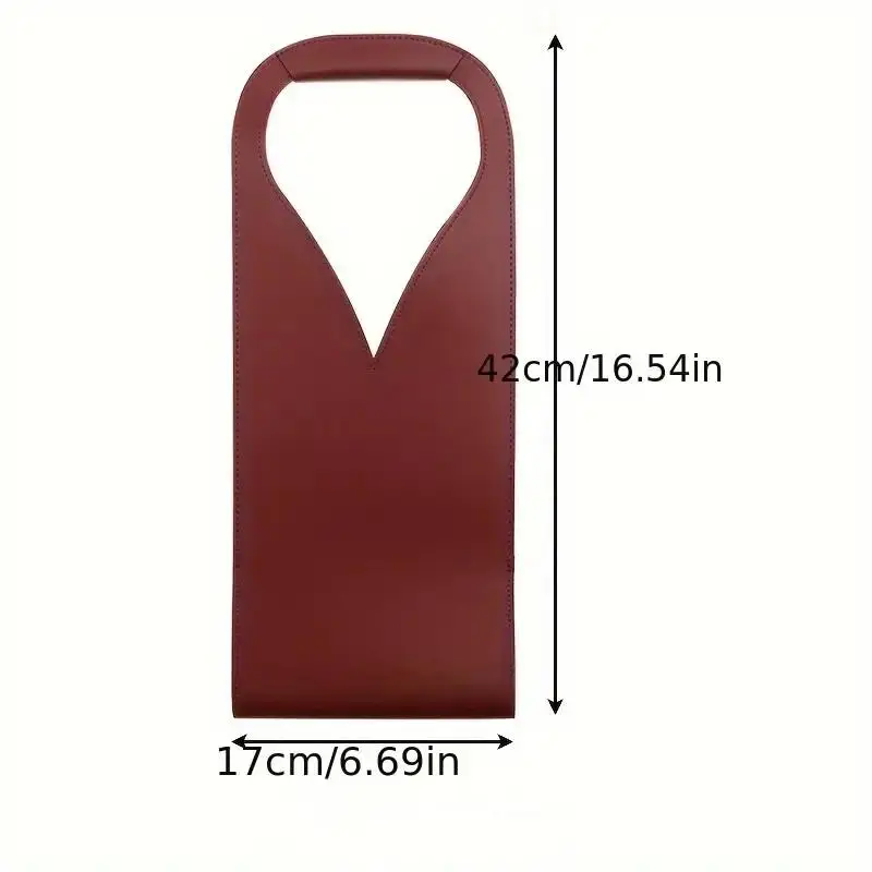 1pc Wine Packaging Gift Bags Vintage PU Leather Tote Wine Bags Drinking Accessories Tote Gift Bags For Friends