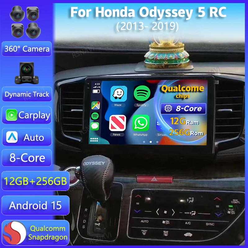 Android 15 Carplay ホンダ オデッセイ 5 RC 2013 2014 2015 2016