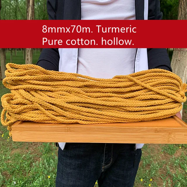 5mm Eight-strand hollow cotton rope thick color bundled diy hand-woven hat  rope drawstring cotton thread rope - AliExpress