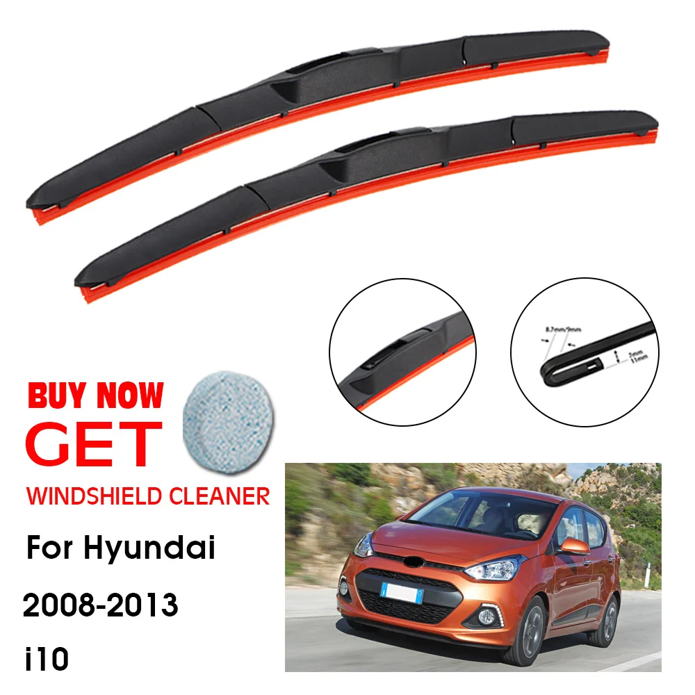 

Car Wiper For Hyundai i10 22"+16" 2008-2013 Front Window Washer Windscreen Windshield Silica Gel Wiper Blades Accessorie