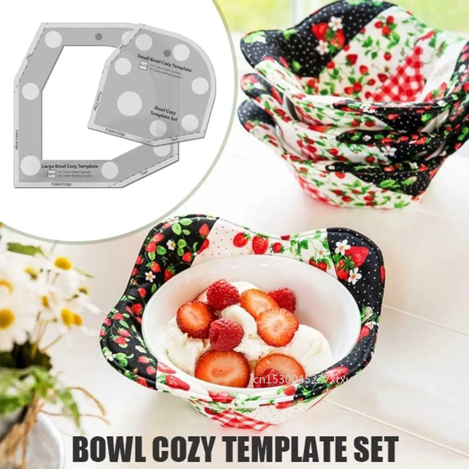 5 inch AMLESO Bowl Cozy Template Acrylic DIY Craft Patchwork Ruler Bowl Wrap for Sewing Quilting Template Sewing Pattern 