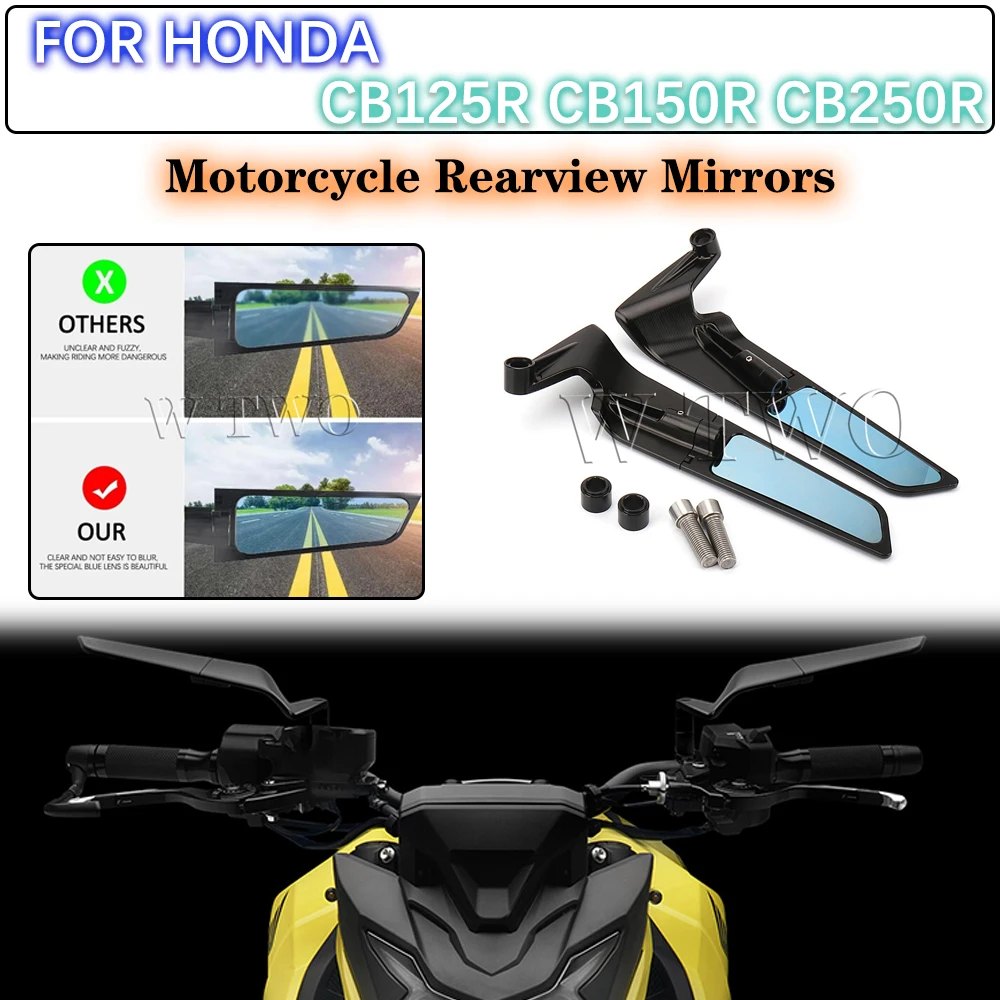 

For HONDA CB125R CB150R CB250R Motorcycle accessories fixed Wind Wing Adjustable Rotating Rearview Mirrors