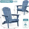 Wooden Folding Adirondack Chair Set of 2, Pre-Assembled BackRest Wood Lounge Chair for Outdoor Patio Garden Lawn Backyard Deck P 3